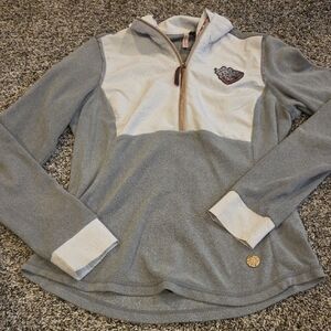 Kids Gray and White Quarter-Zip Jacket